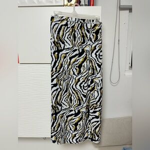 Printed midi skirt elastic waist band